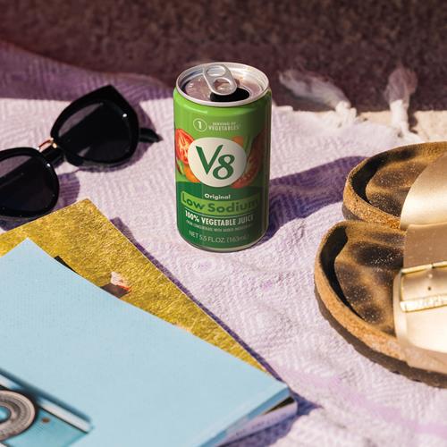 V8 Low Sodium Original 100% Vegetable Juice, 5.5 Fl Oz Can (6 Pack)