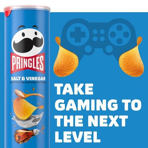 Pringles Potato Crisps Chips, Lunch Snacks, On-The-Go Snacks, Salt And Vinegar, 5.5Oz Can (1 Can)