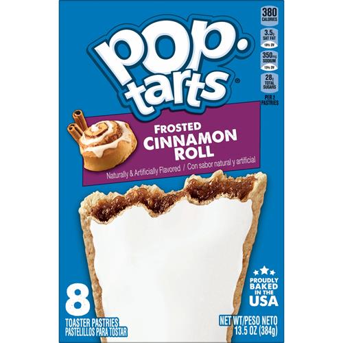 Pop-Tarts Toaster Pastries, Breakfast Foods, Kids Snacks, Frosted Cinnamon Roll, 13.5Oz Box (8 Pop-Tarts)