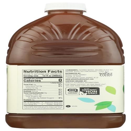 Whole Foods Market Organic Unsweetened Black Tea, 64 Fz