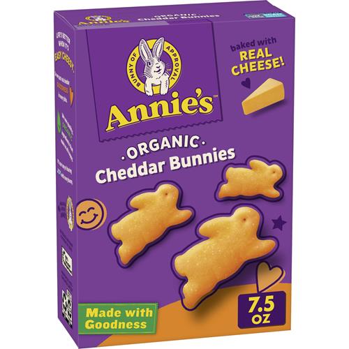 Annies Organic Cheddar Bunnies Baked Snack Crackers, Original, 7.5 Oz