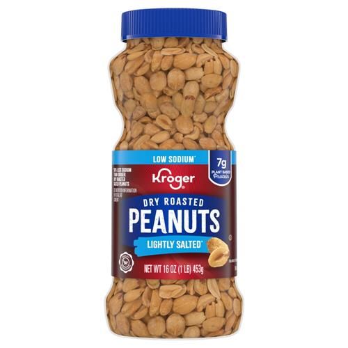 Kroger Dry Roasted Lightly Salted Peanuts 16 oz