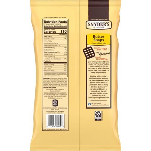Snyders Of Hanover Pretzels, Butter Snaps, 12 Oz Bag