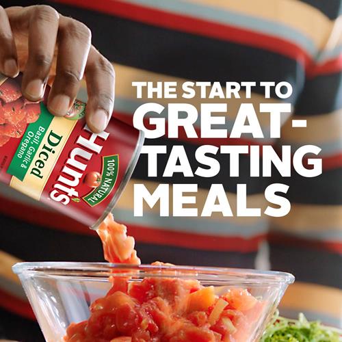 Hunts Diced Tomatoes With Basil, Garlic & Oregano, Keto Friendly, 14.5 Oz