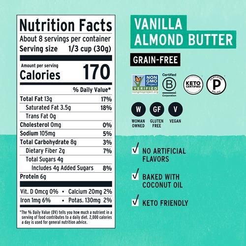 Purely Elizabeth Vanilla Almond Butter Keto Granola, Made With Nuts And Seeds, Grain-Free, Gluten-Free, Non-Gmo (8Oz Bag)