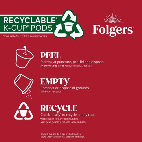 Folgers Breakfast Blend Coffee, Mild Roast, Keurig K-Cup Pods, 10 Count Box
