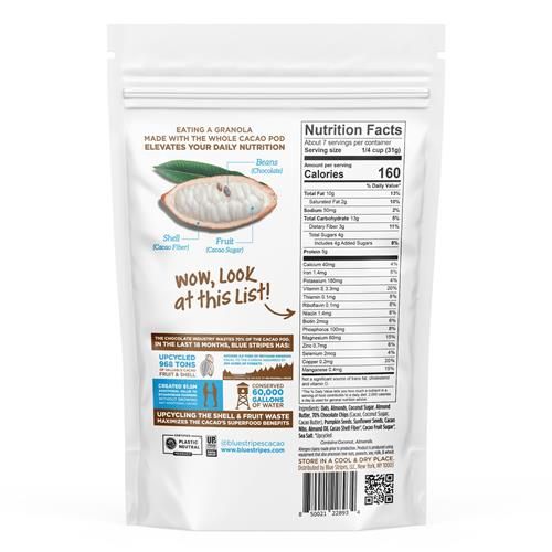 Blue Stripes Almond Butter Cacao Granola, 8 Oz