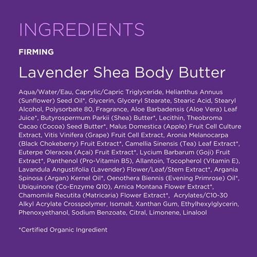 Andalou Naturals Body Butter, Lavender Firming Cream,8 Oz, Shea Butter, Cocoa Butter & Primrose Oil, Body Moisturizer For Dry Skin, Vegan