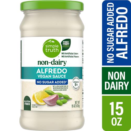 Simple Truth Vegan Non Dairy No Sugar Added Alfredo Pasta Sauce 15 oz