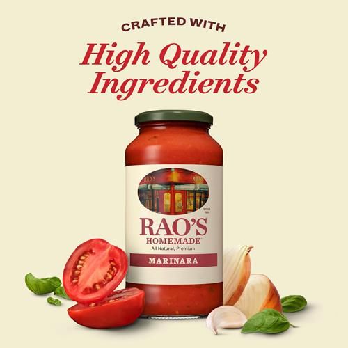 Raos Homemade Marinara Sauce, 24 Oz, All Purpose Tomato Sauce, Pasta Sauce, Carb Conscious, Keto Friendly, All Natural, Premium Quality, With Italian Tomatoes & Olive Oil