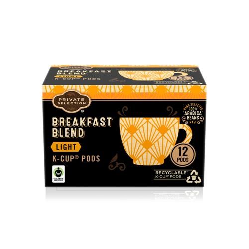 Private Selection Breakfast Blend Light Roast Coffee Pods 12 ct