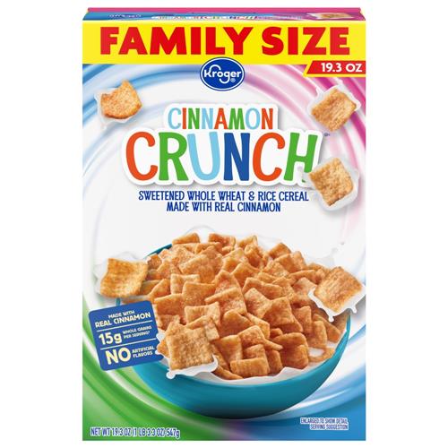 Kroger Cinnamon Crunch Family Size Cereal 19.3 oz