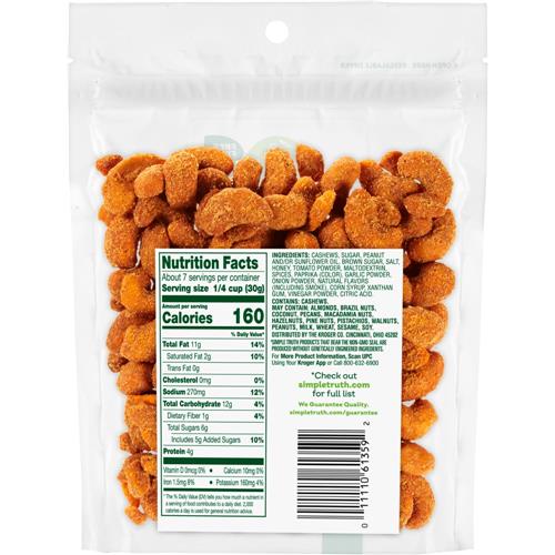 Simple Truth Memphis Style BBQ Cashews 7 oz