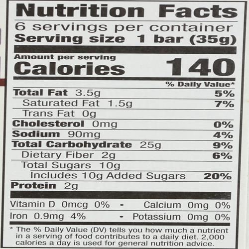 Cascadian Farm Organic Chewy Dark Chocolate Chip Granola Bars, 6 Ct, 1.2 Oz Each