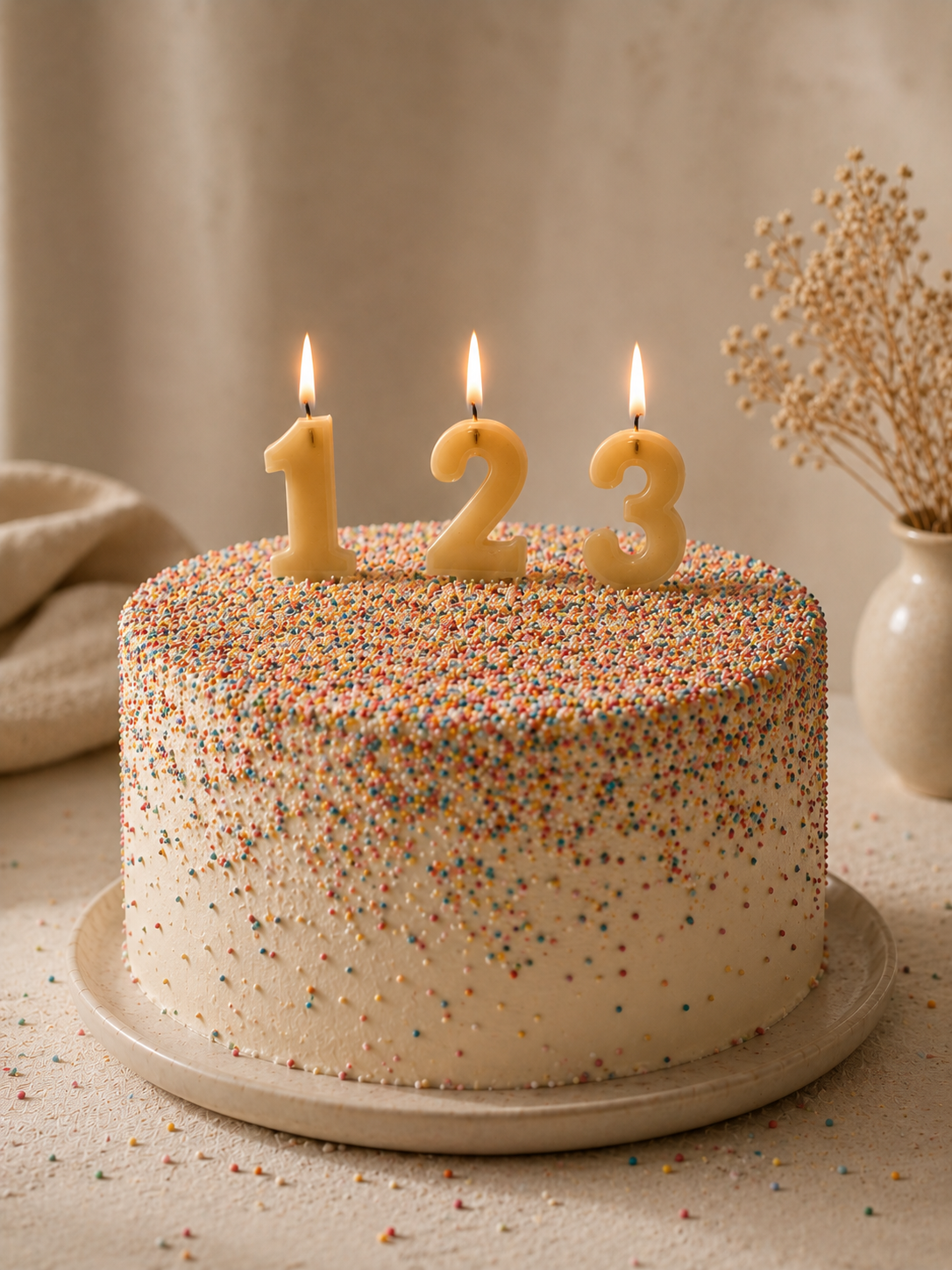 Beeswax Birthday Number Candles
