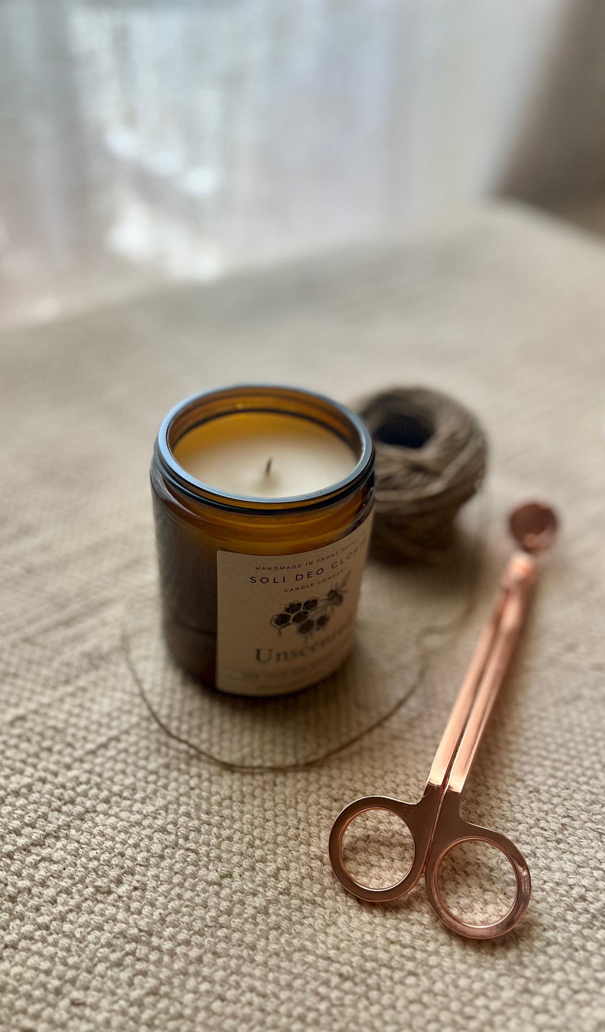 Unscented Beeswax Candle | Fragrance-Free Clean Burning Candle