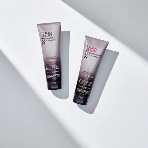 Giovanni 2Chic Ultra-Sleek Conditioner - Brazilian Phyto-Keratin & Moroccan Argan Oil, Anti-Frizz Formula, Coconut, Shea Butter, Pro-Vitamin B5, Color Safe, Paraben Free - 24 Oz