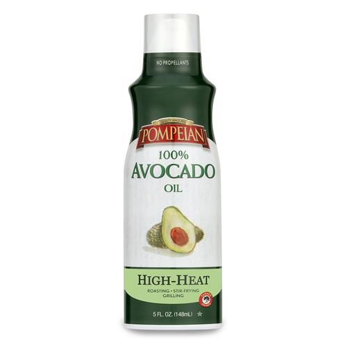 Pompeian 100% Avocado Oil Cooking Spray, Mildly Nutty Flavor, Perfect For High-Heat Cooking, Roasting And Stir-Frying, Naturally Gluten Free, Non-Allergenic, Non-Gmo, No Propellant, 5 Fl. Oz. - P