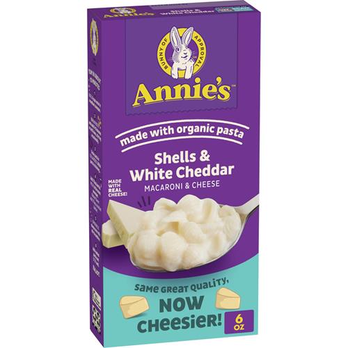 Annies White Cheddar Shells Macaroni And Cheese With Organic Pasta, 6 Oz