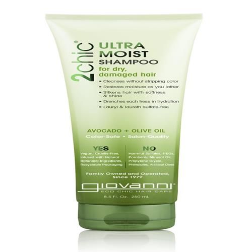 Giovanni 2Chic Ultra-Moist Shampoo - Avocado & Olive Oil, Creamy Hydration Formula, Enriched With Aloe Vera, Shea Butter, Botanical Extracts, No Parabens, Color Safe - 8.5 Fl Oz