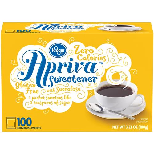 Kroger Apriva Zero Calorie Sweetener with Sucralose 100 ct