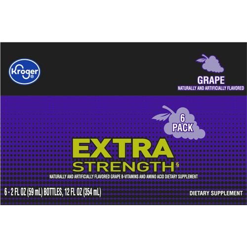 Kroger Extra Strength Grape Energy Drink Shot Multipack Bottles 6 pk / 2 fl oz