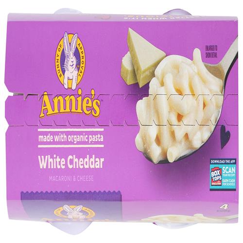 Annies Homegrown, Mac Cheese White Cheddar 4 Pack, 8.04 Ounce