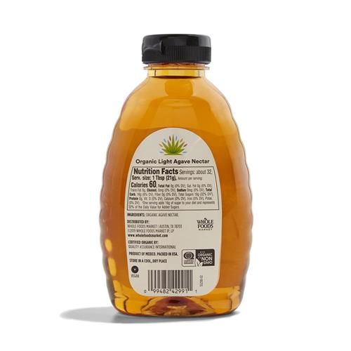 Whole Foods Market Organic Light Agave Nectar, 23.5 Oz