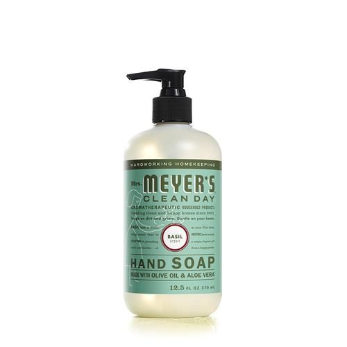 Mrs. Meyers Clean Day Hand Soap, Made With Essential Oils, Biodegradable Formula, Basil, 12.5 Fl. Oz