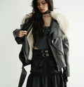 Two-layered Distressed PU Leather Jacket