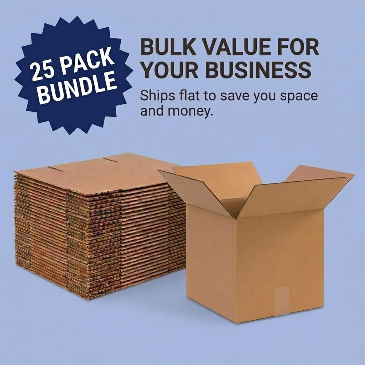 Cube Shipping Boxes 12"L X 12"W X 12"H (25-Pack) - Small Corrugated Cardboard Packaging Boxes for Shipping, Packing, Moving, and Storage at Home, Office, or Business