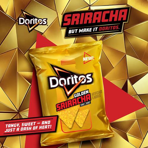 Doritos Tortilla Chips, Golden Sriracha, 9.25 Oz Bag