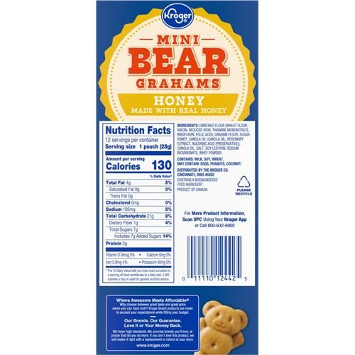Kroger Mini Honey Bear Grahams Multipack 12 ct / 1 oz