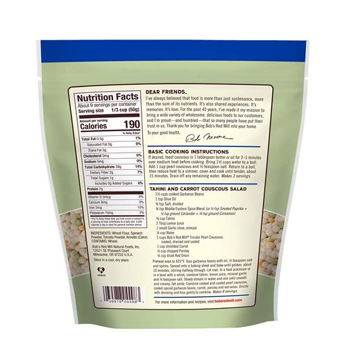 Bobs Red Mill Tri-Color Pearl Couscous, Quick Cooking - 1 Pound (Pack Of 1) - Non-Gmo, Vegan, Israeli Couscous