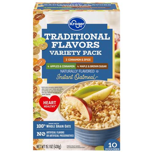 Kroger Traditional Flavors Variety Pack Instant Oatmeal 10 ct