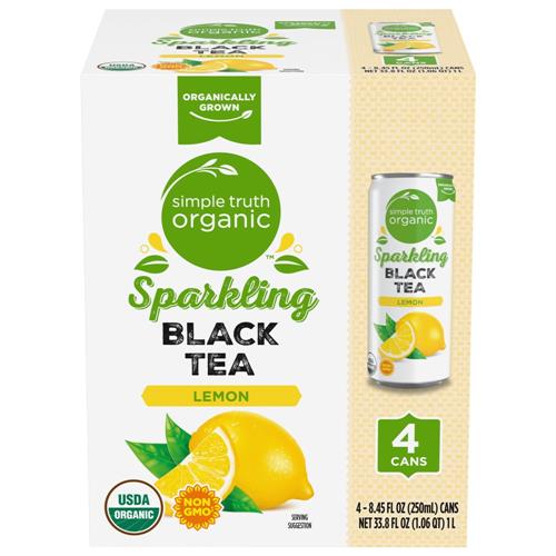 Simple Truth Organic Sparkling Lemon Black Tea 4 cans / 8.45 fl oz