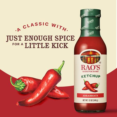 Rao’S Made For Home Spicy Arrabbiata Tomato Ketchup With Red Pepper, 12Oz Bottle