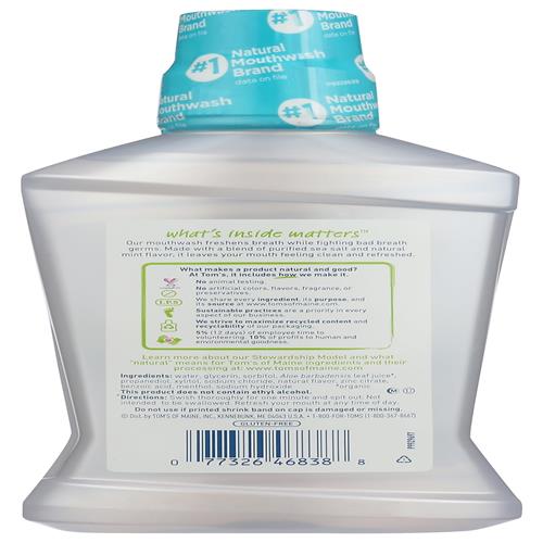 Toms Of Maine, Alcohol Free Sea Salt Natural Mouthwash - Refreshing Mint, 16 Ounce