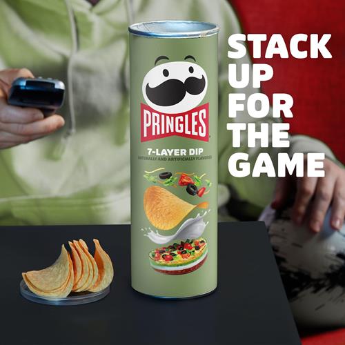 Pringles Potato Crisps Chips, Lunch Snacks, On-The-Go Snacks, 7-Layer Dip, 5.5Oz Can (1 Can)?