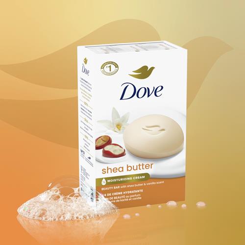 Dove Beauty Bar Gentle Skin Cleanser Shea Butter 2 Bars Moisturizing For Gentle Soft Skin Care More Moisturizing Than Bar Soap 3.75 Oz