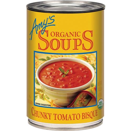 Amy’S Soup, Chunky Tomato Bisque Soup, Gluten Free, Made With Organic Tomatoes And Cream, Canned Soup, 14.5 Oz