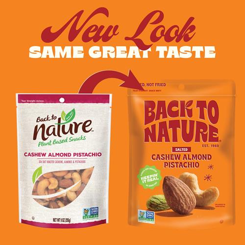 Back To Nature Premium Nut Mix - Cashew, Almond & Pistachio Blend, Dry Roasted With Sea Salt, Non-Gmo High Protein Snacks, 9 Ounce