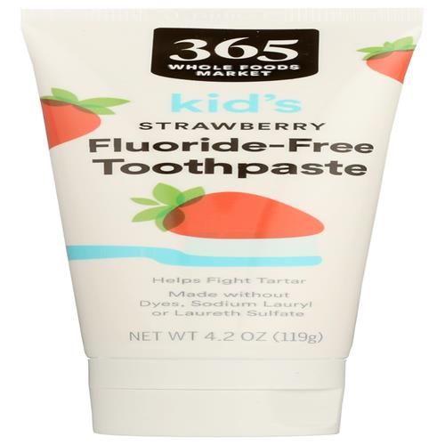 Whole Foods Market Kids Fluoride-Free Toothpaste, Strawberry, 4.2 Ounce