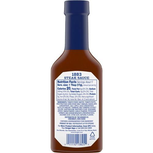 Kroger 1883 Steak Sauce 10 oz