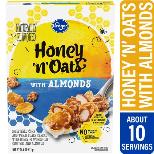 Kroger Honey N Oats with Almonds Cereal 14.5 oz