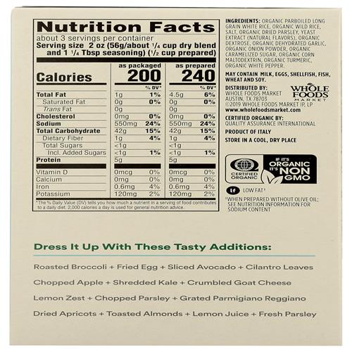 Whole Foods Market Organic Long Grain & Wild Rice Pilaf, 6 Ounce