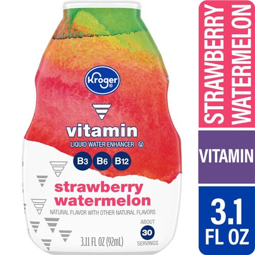 Kroger Vitamin Strawberry Watermelon Water Enhancer Bottle 3.11 fl oz