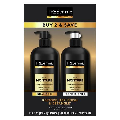 Tresemmé Rich Moisture Shampoo And Conditioner 2 Count Rich Moisture For Dry Hair Formulated With Vitamin E And Biotin 28 Oz