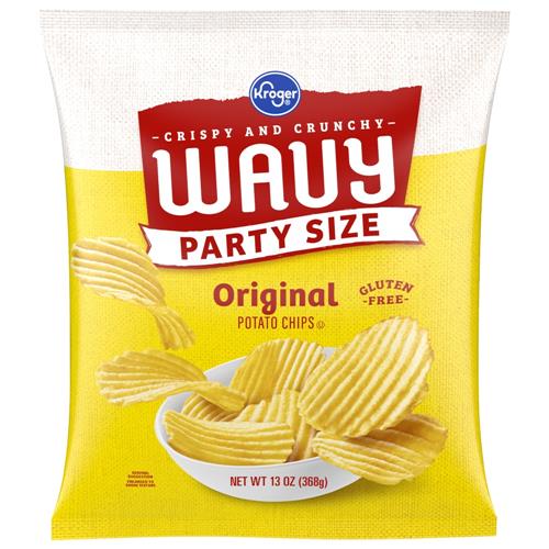 Kroger Original Wavy Potato Chips Party Size 13 oz