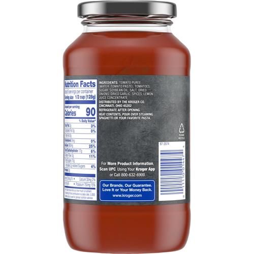 Kroger Tomato Basil Pasta Sauce 24 oz
